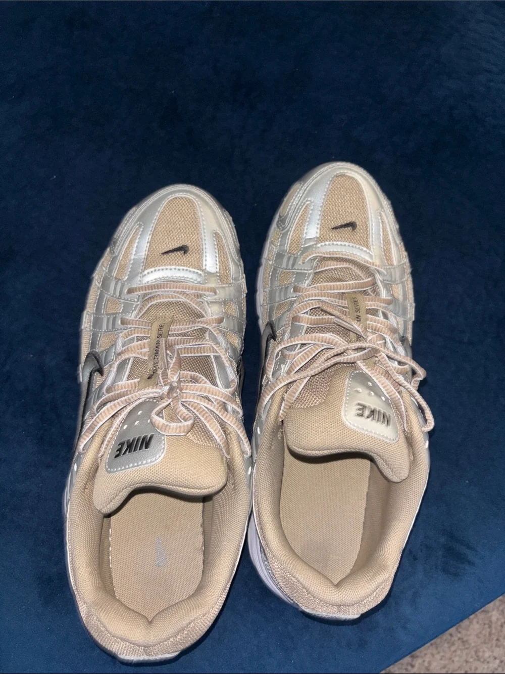 Nike Tan and Cream Woven-Style Sneakers